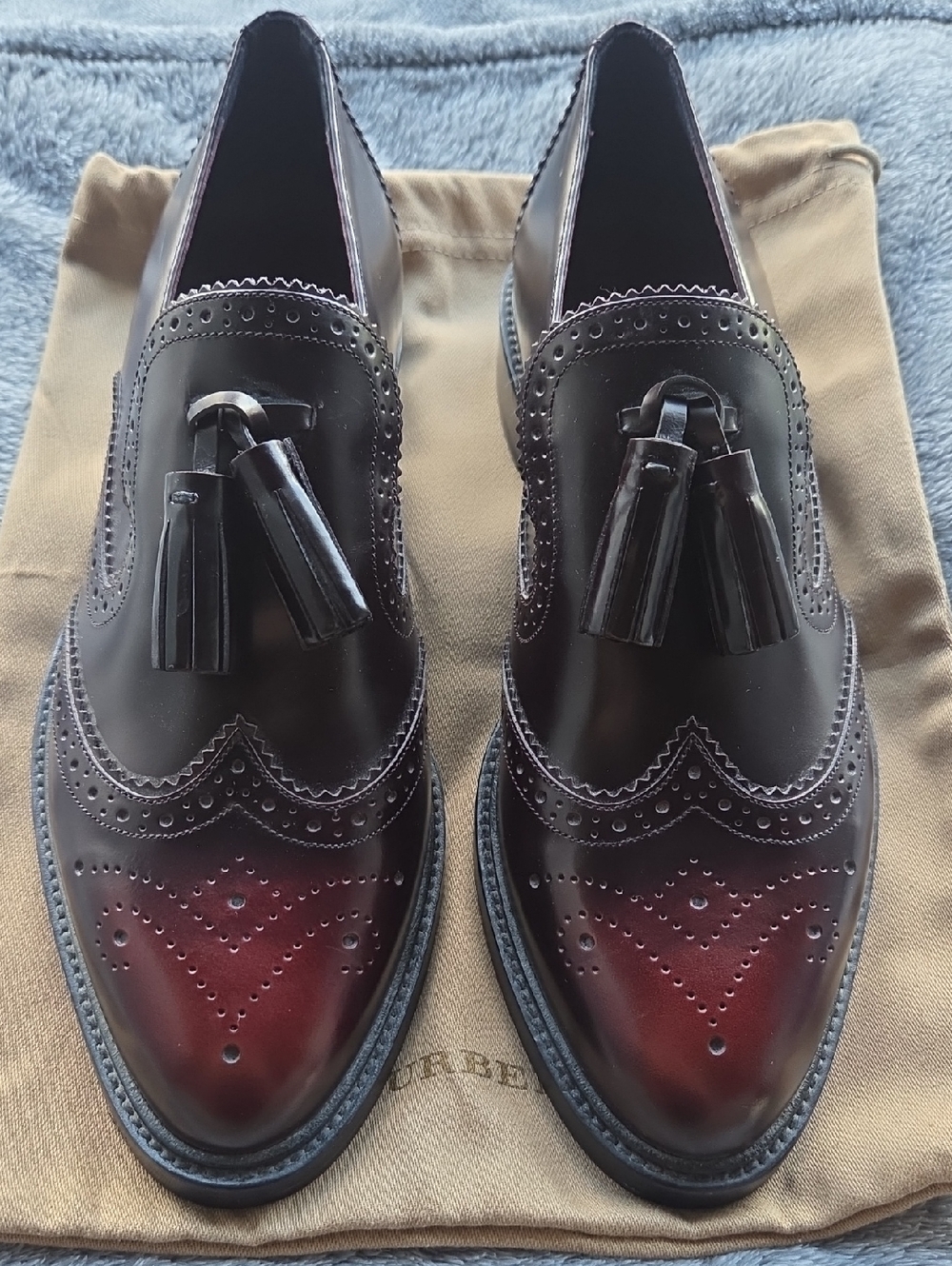 NEW Women's Burberry Tassel Brogue Wingtip Loafers  Size 39.5
